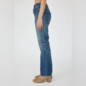 Moussy Vintage mv Walnut Straight Leg Jeans in Dark Blue, size 28